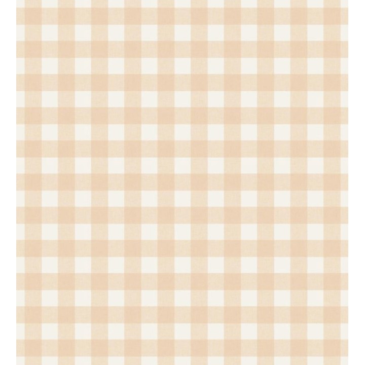 Papel pintado de cuadros vichy tonos salmón - Marie Vichy 682638