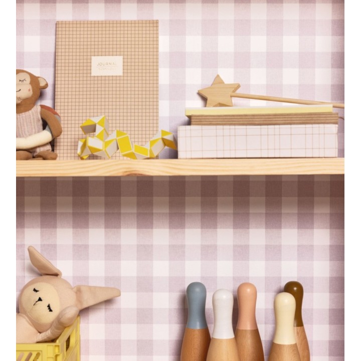 Papel pintado de cuadros vichy tonos violeta - Marie Vichy 682639