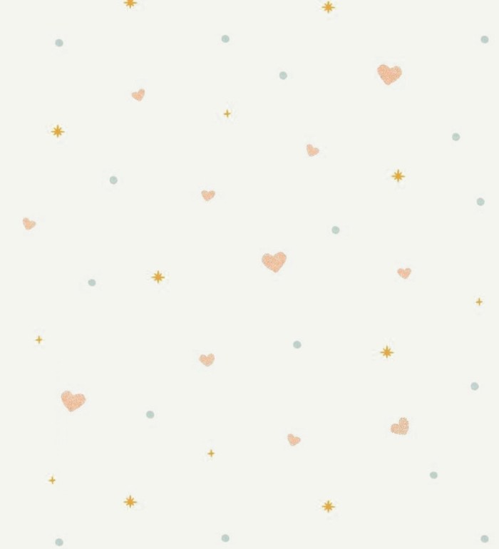 Papel pintado infantil de estrellas y corazones - Shany love 682645