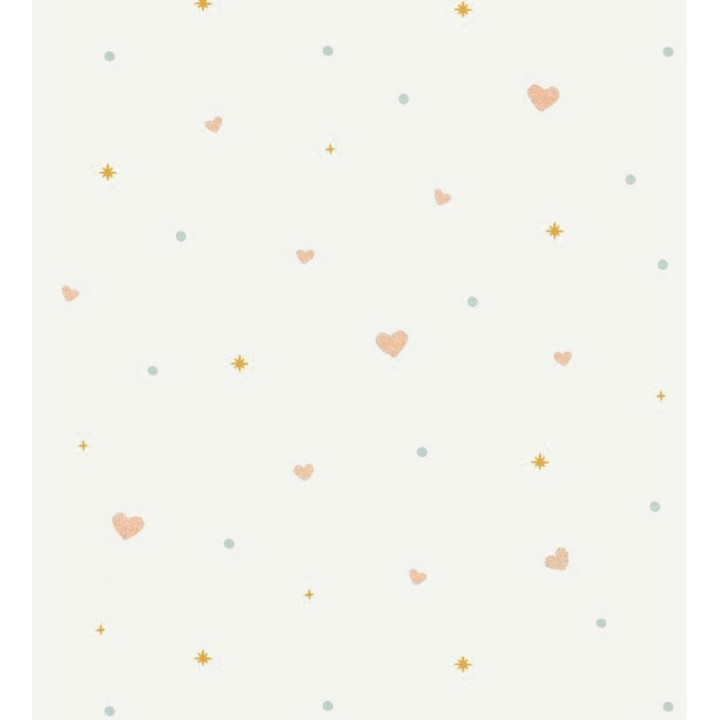Papel pintado infantil de estrellas y corazones - Shany love 682645