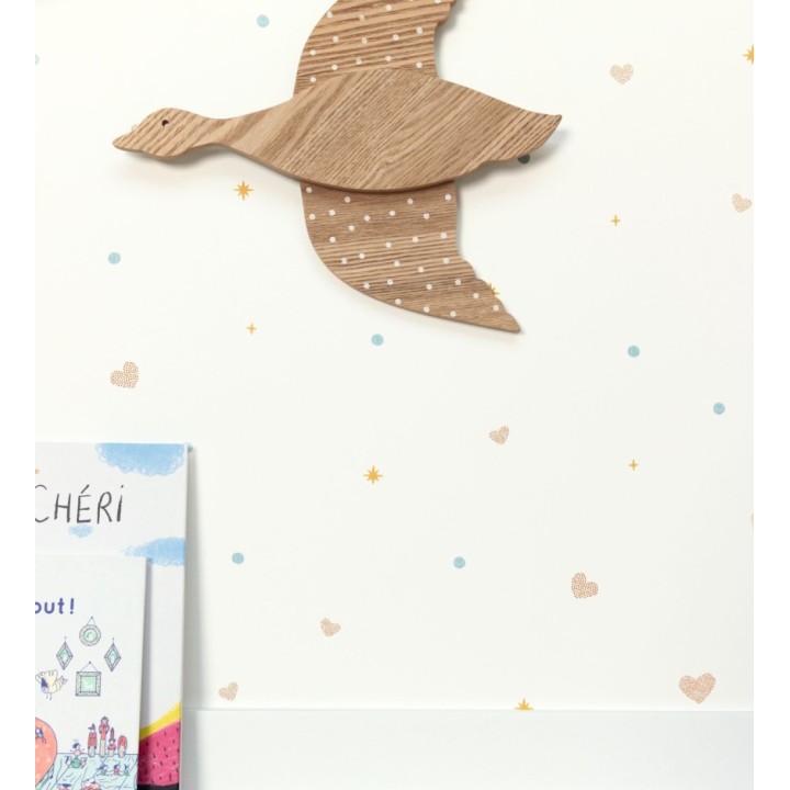 Papel pintado infantil de estrellas y corazones - Shany love 682645