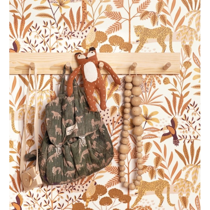 Papel pintado de leopardos y loros y otros animales en la selva - Babaty Oasis 682647