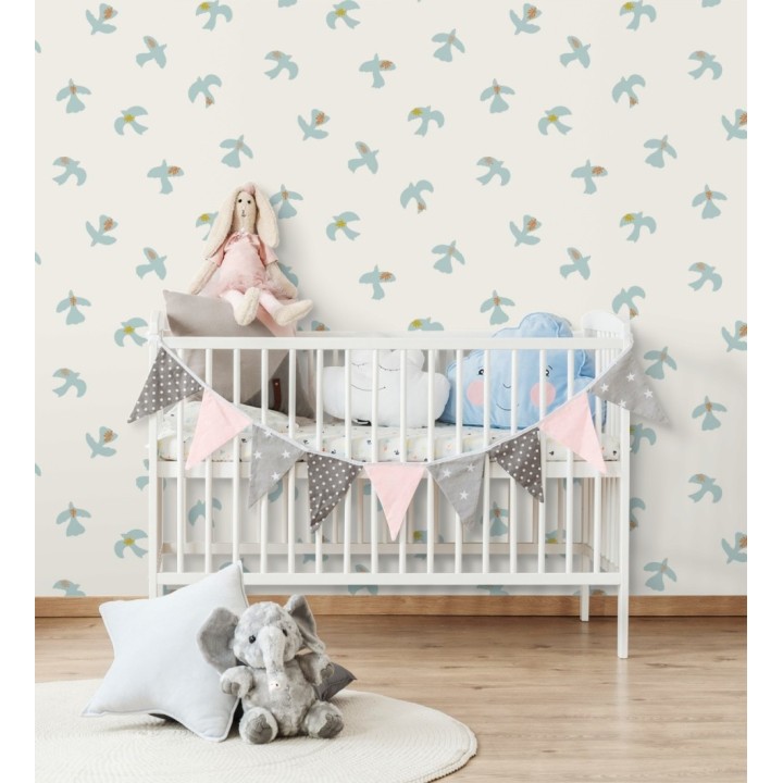 Papel pintado de pájaros fondo blanco - Liberty Bird 682650