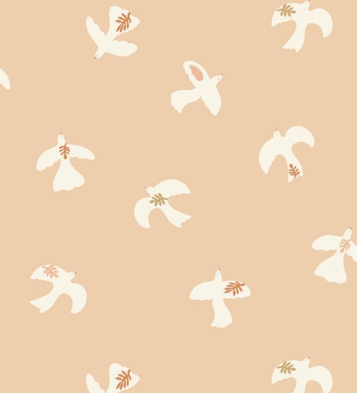 Papel pintado de pájaros fondo beige - Liberty Bird 682651