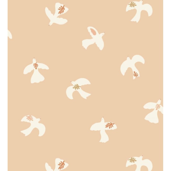 Papel pintado de pájaros fondo beige - Liberty Bird 682651