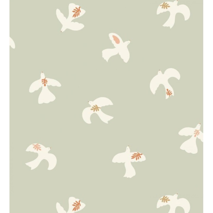 Papel pintado de pájaros fondo verde - Liberty Bird 682652