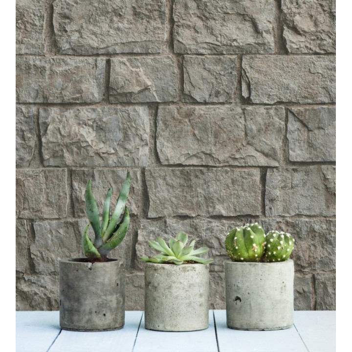 Papel pintado muro de ladrillos en piedra natural con textura - Zion Fortress 682653