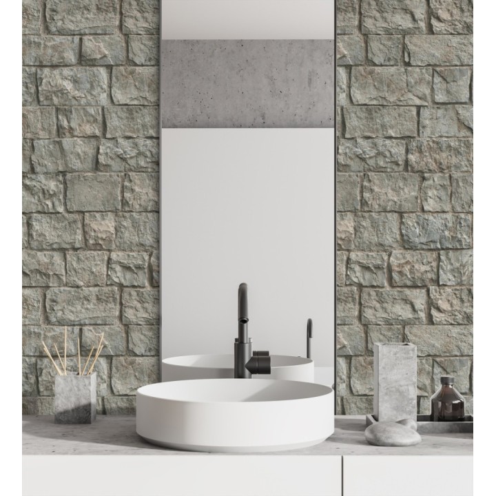 Papel pintado muro de ladrillos en piedra natural con textura - Zion Fortress 682653