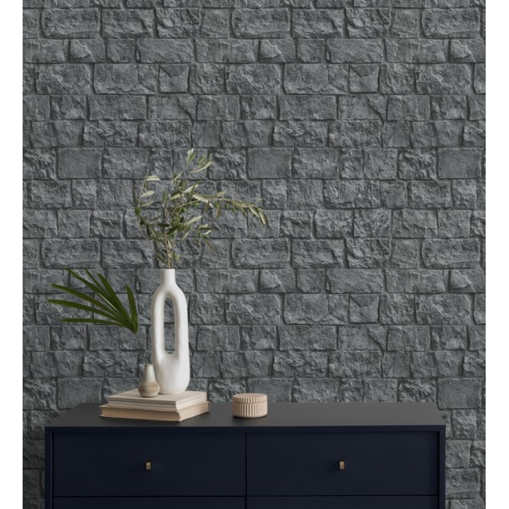 Papel pintado muro de ladrillos en piedra natural con textura - Zion Fortress 682654