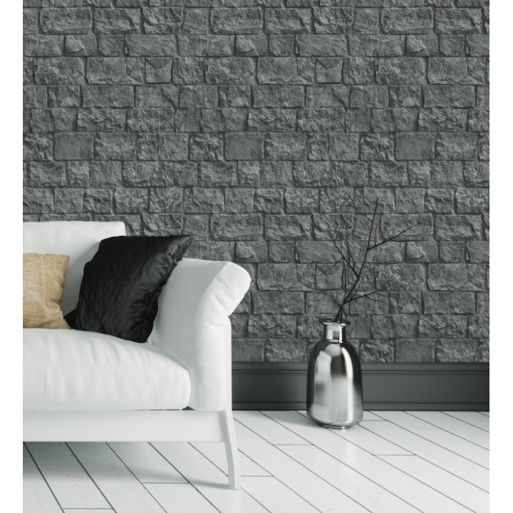 Papel pintado muro de ladrillos en piedra natural con textura - Zion Fortress 682654