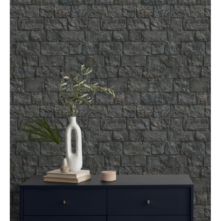 Papel pintado muro de ladrillos en piedra natural con textura - Zion Fortress 682655