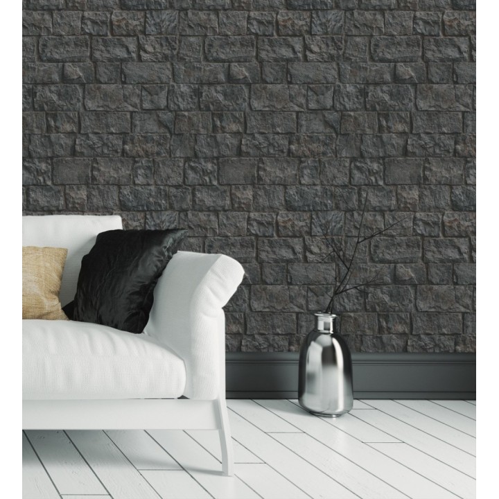 Papel pintado muro de ladrillos en piedra natural con textura - Zion Fortress 682655