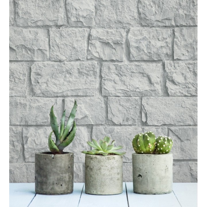 Papel pintado muro de ladrillos en piedra natural con textura - Zion Fortress 682656