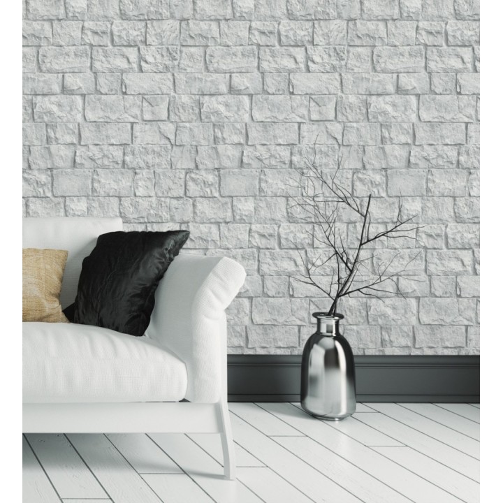 Papel pintado muro de ladrillos en piedra natural con textura - Zion Fortress 682656