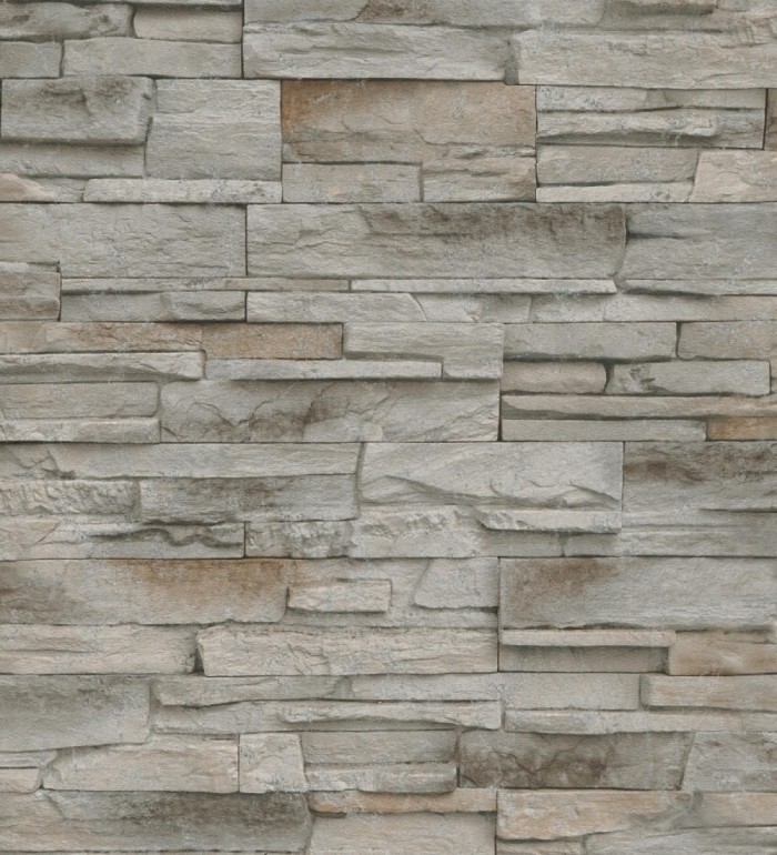 Papel pintado de piedra pizarra con relieve - Dakota Stone 682657