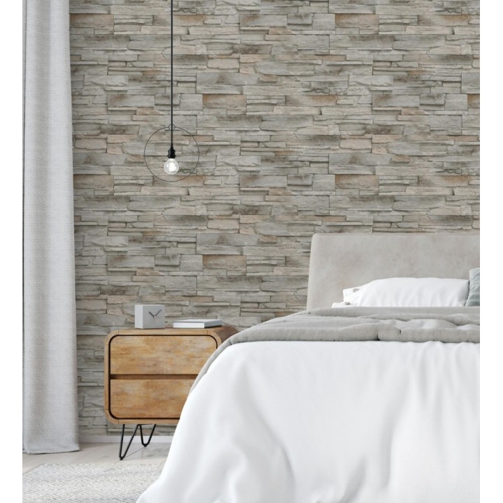 Papel pintado de piedra pizarra con relieve - Dakota Stone 682657