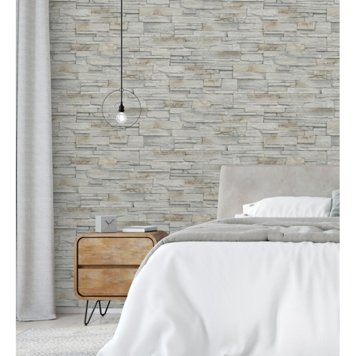 Papel pintado de piedra pizarra con relieve - Dakota Stone 682659