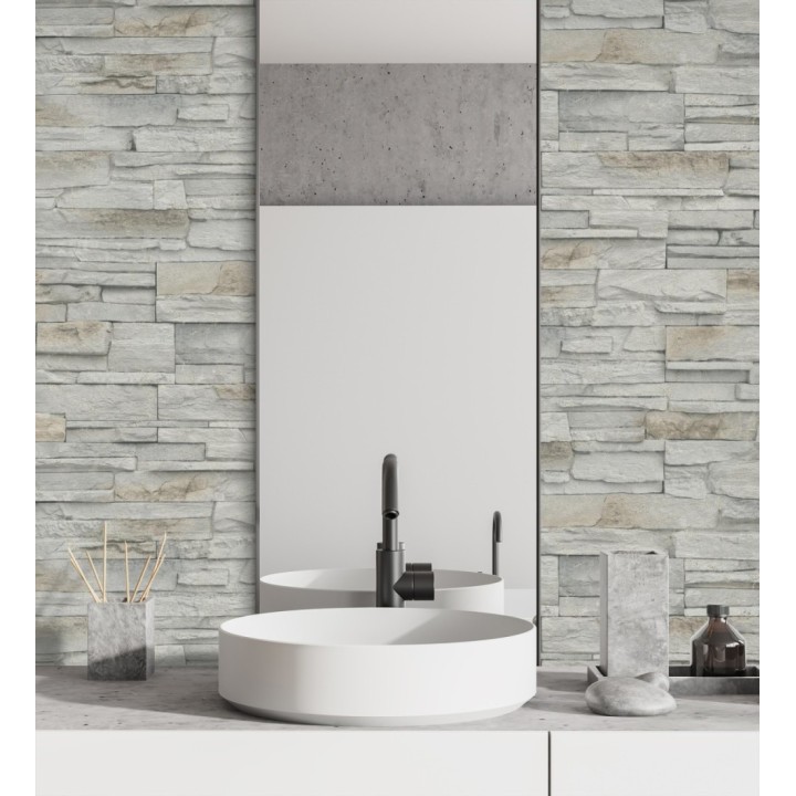 Papel pintado de piedra pizarra con relieve - Dakota Stone 682659