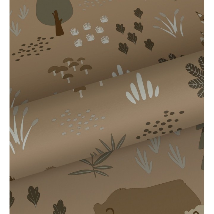 Papel pintado infantil de animales osos zorros y ciervos - Forest Families 682671