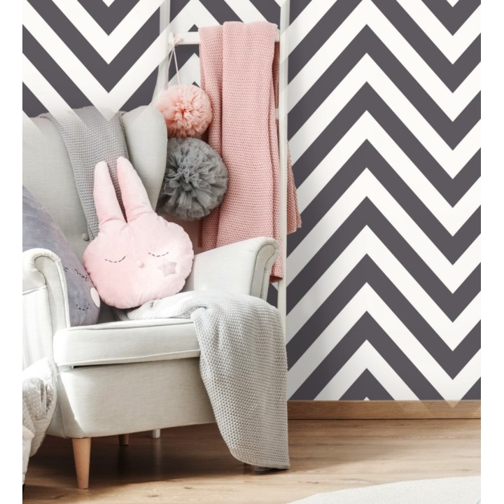 Papel pintado chevron geométrico de espigas - Ziggy 682674