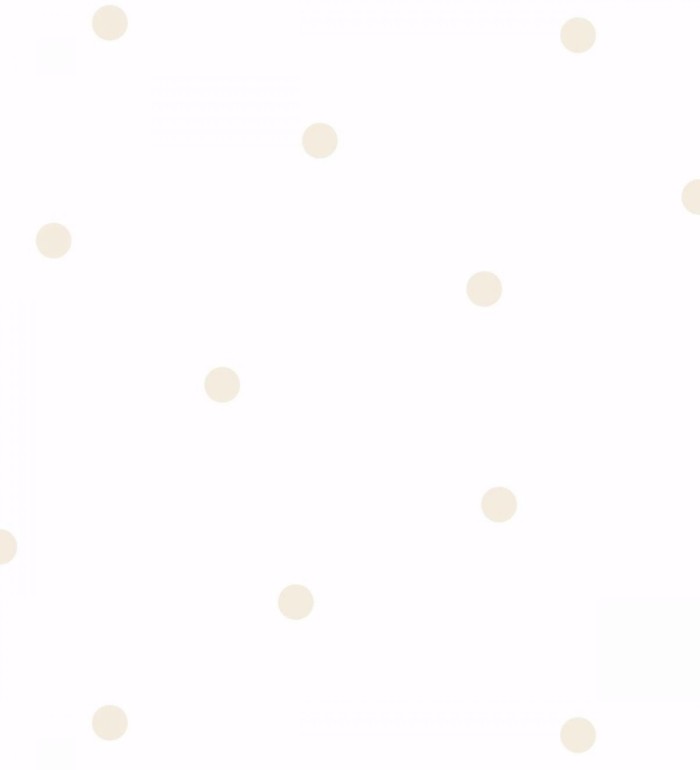 Papel pintado infantil de lunares topos beige fondo blanco - Diago 682676