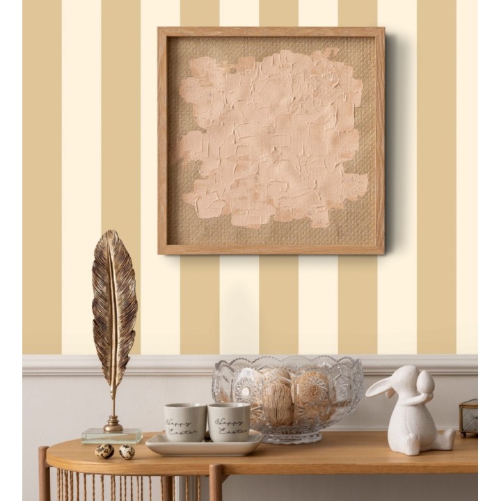 Papel pintado de rayas doradas fondo beige claro - Edin Stripes 682677