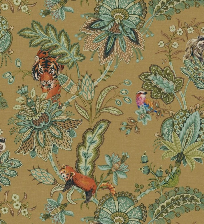 Papel pintado de plantas y animales de diseño hindú estilo étnico - Jaipur Opulence 682678