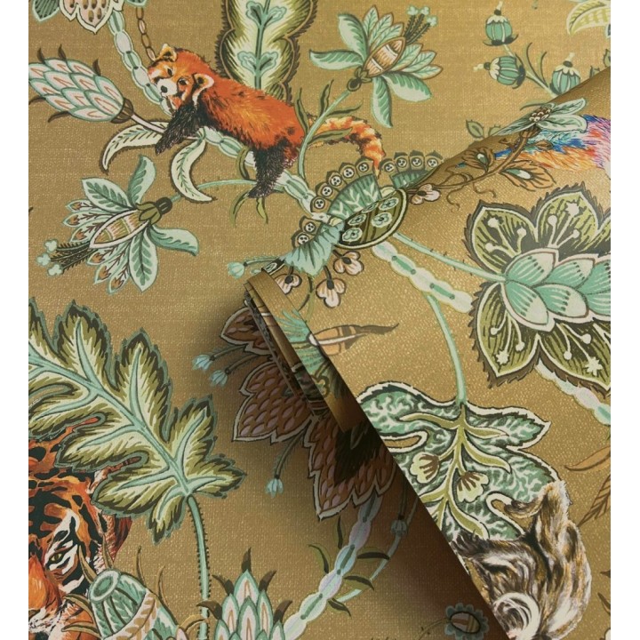 Papel pintado de plantas y animales de diseño hindú estilo étnico - Jaipur Opulence 682678