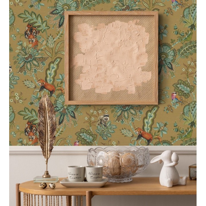 Papel pintado de plantas y animales de diseño hindú estilo étnico - Jaipur Opulence 682678