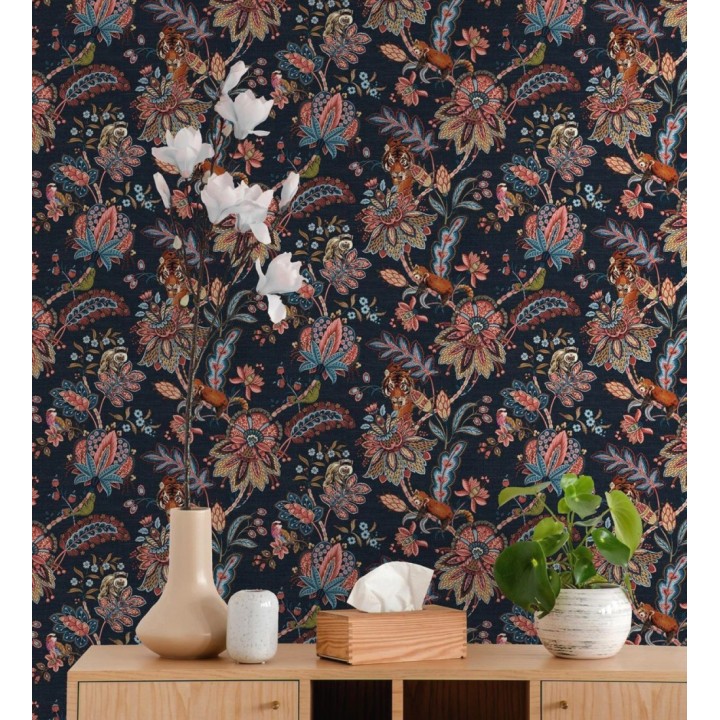 Papel pintado de plantas y animales de diseño hindú estilo étnico - Jaipur Opulence 682679