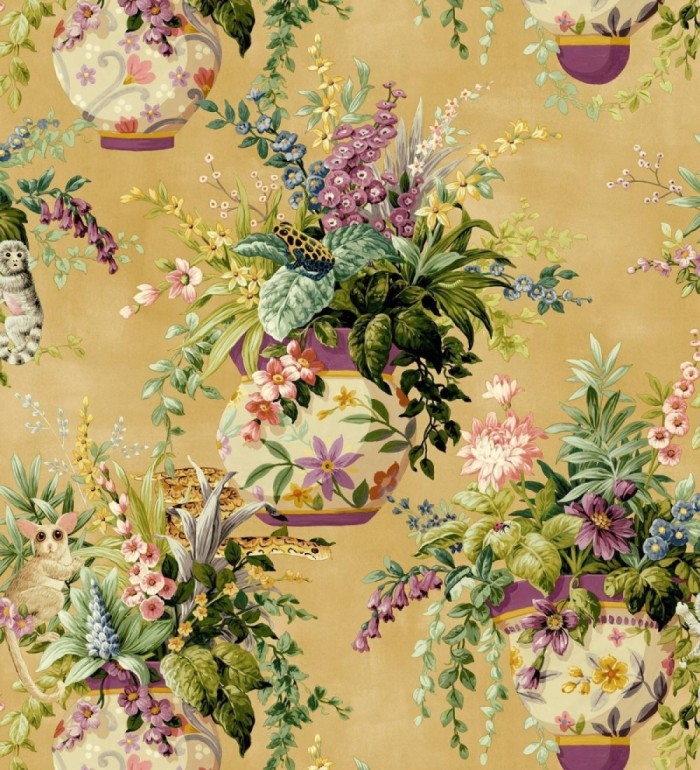 Papel pintado de jarrones de flores estilo romántico - Sylvan Bliss 682680