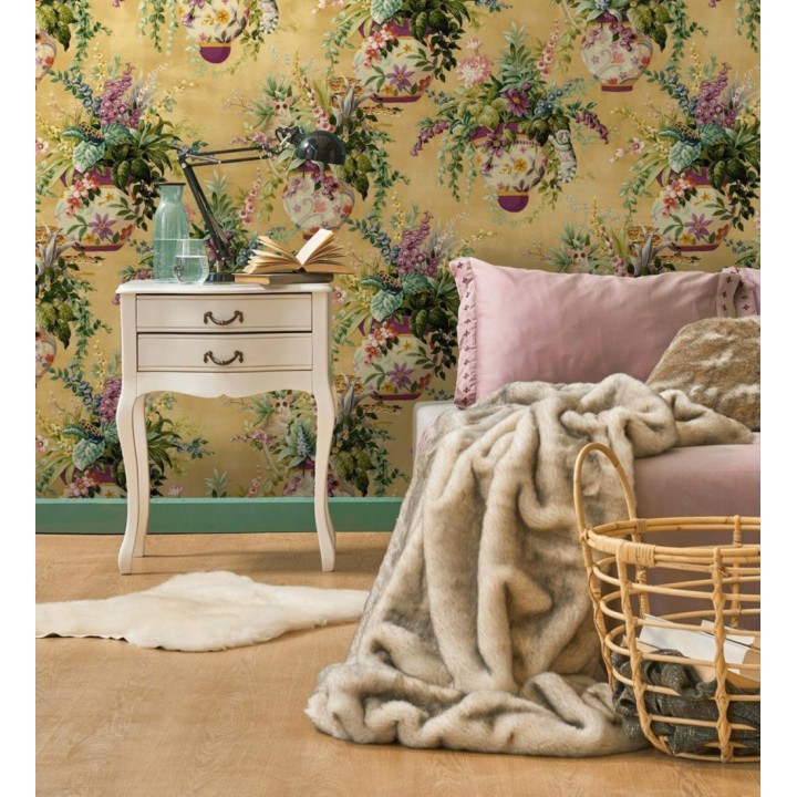 Papel pintado de jarrones de flores estilo romántico - Sylvan Bliss 682680