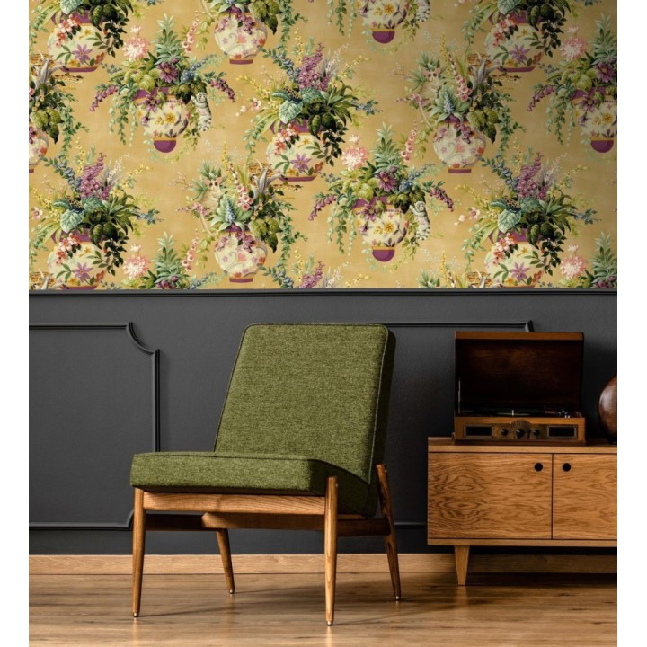 Papel pintado de jarrones de flores estilo romántico - Sylvan Bliss 682680