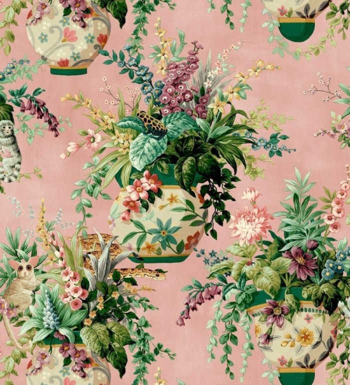 Papel pintado de jarrones de flores estilo romántico - Sylvan Bliss 682681