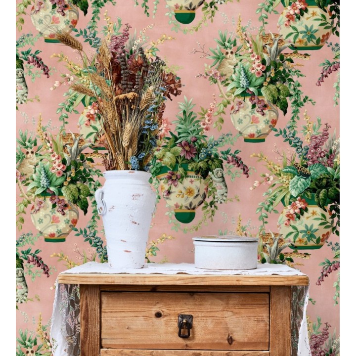 Papel pintado de jarrones de flores estilo romántico - Sylvan Bliss 682681