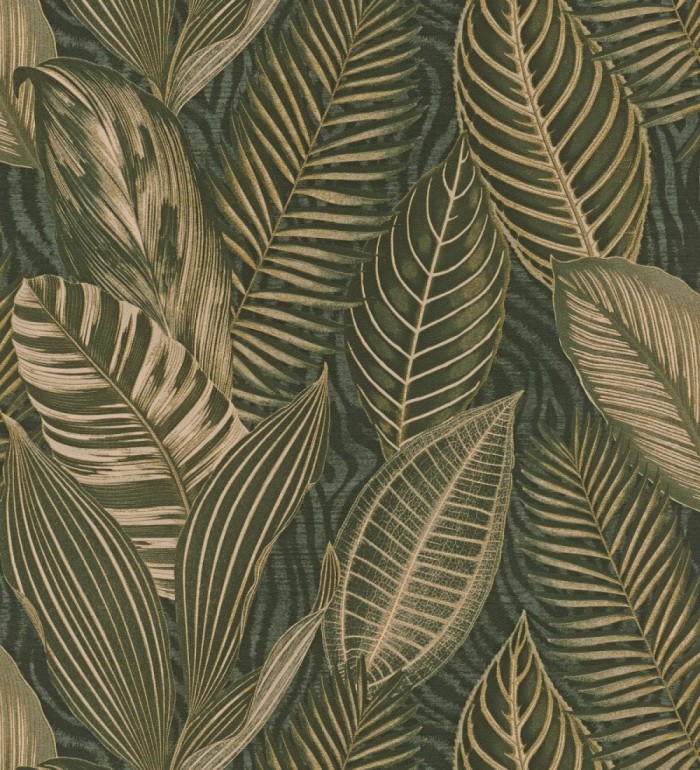 Papel pintado de hojas tropicales estilo africano - Inaya 682700