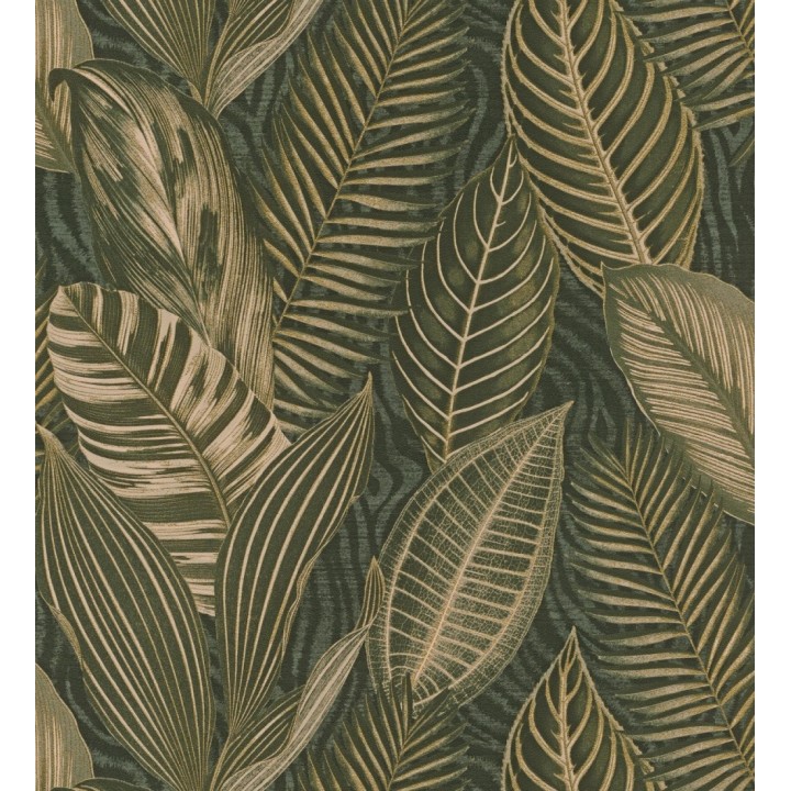 Papel pintado de hojas tropicales estilo africano - Inaya 682700