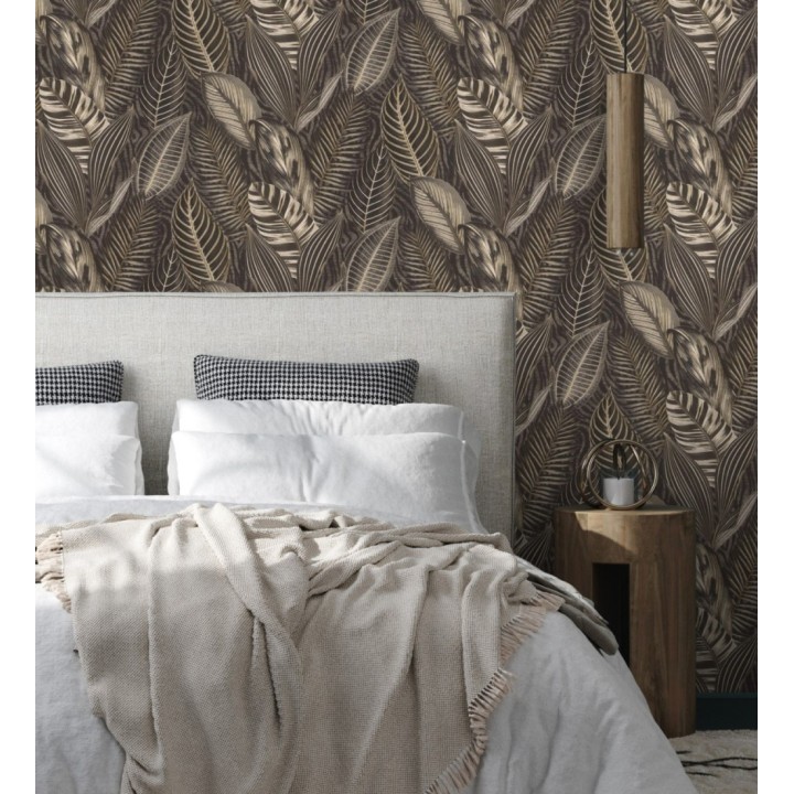 Papel pintado de hojas tropicales estilo africano - Inaya 682701