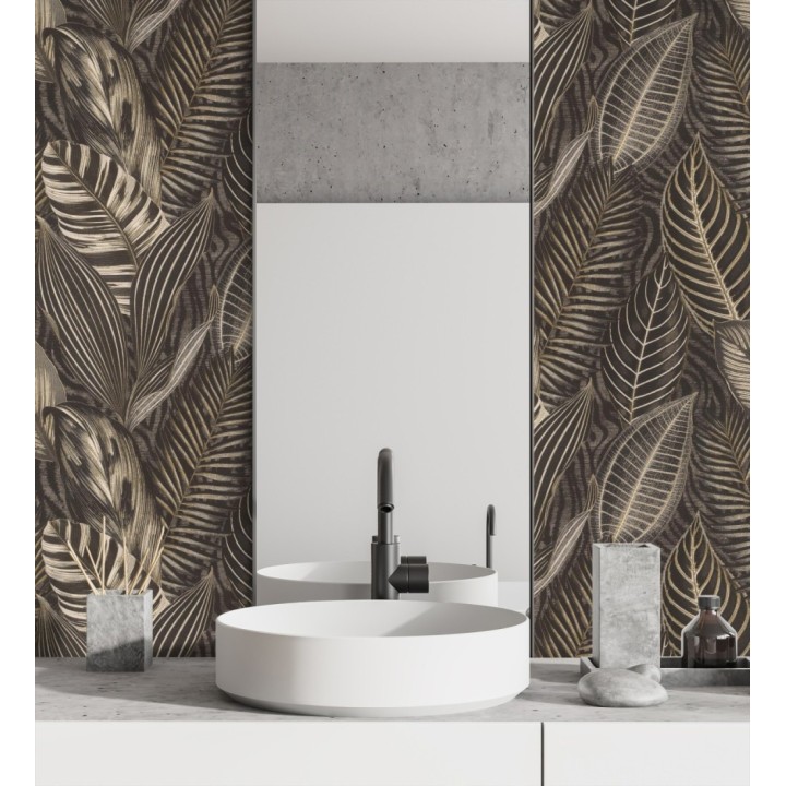 Papel pintado de hojas tropicales estilo africano - Inaya 682701