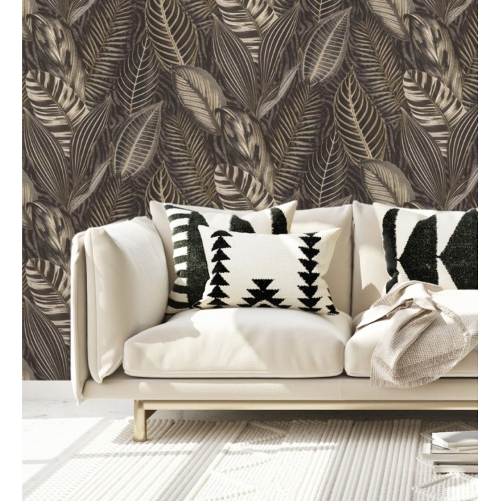 Papel pintado de hojas tropicales estilo africano - Inaya 682701