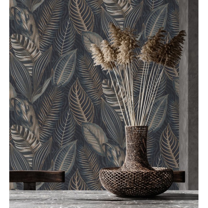 Papel pintado de hojas tropicales estilo africano - Inaya 682702