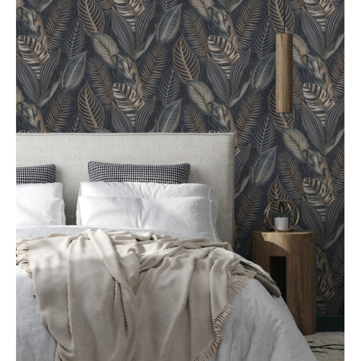 Papel pintado de hojas tropicales estilo africano - Inaya 682702