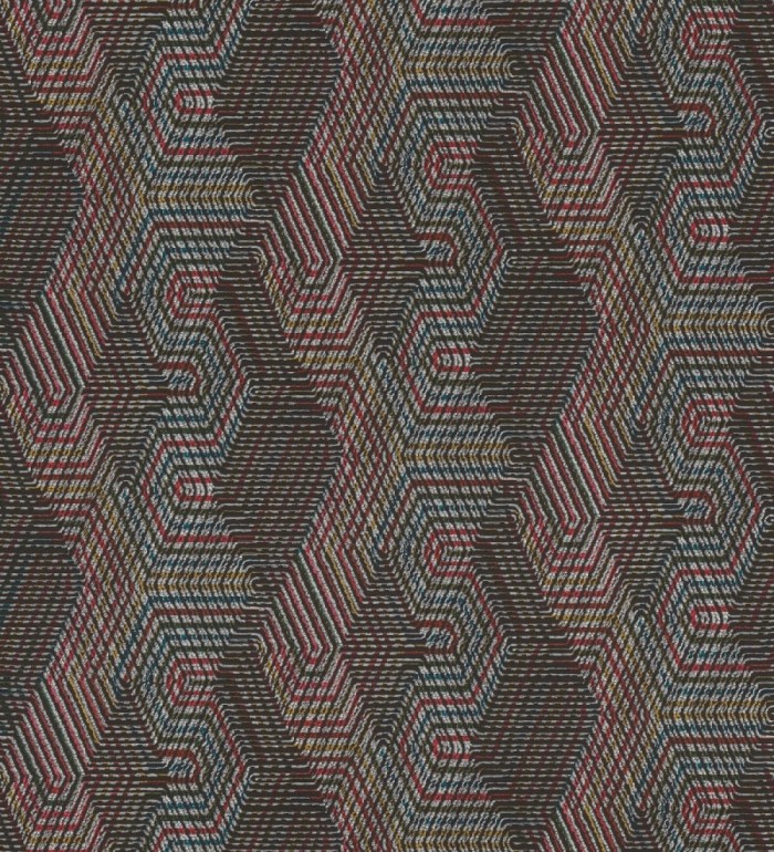 Papel pintado geométrico de tela africana - Maiba 682703