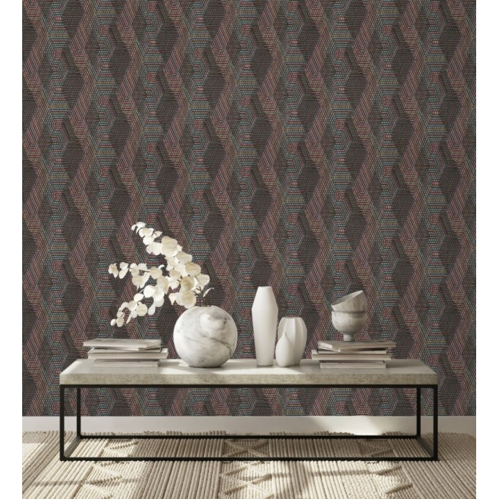 Papel pintado geométrico de tela africana - Maiba 682703