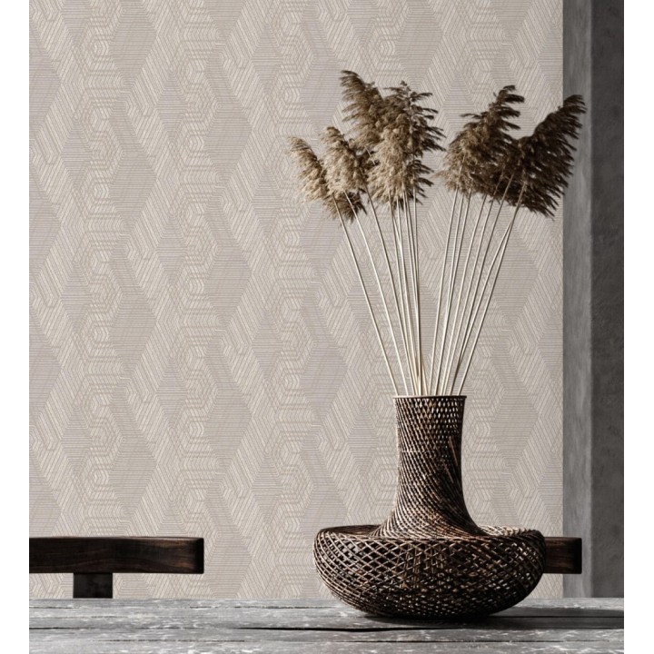 Papel pintado geométrico de tela africana - Maiba 682704