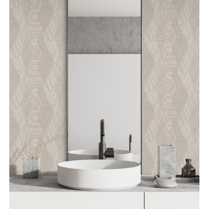 Papel pintado geométrico de tela africana - Maiba 682704