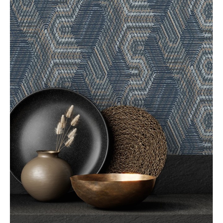 Papel pintado geométrico de tela africana - Maiba 682705