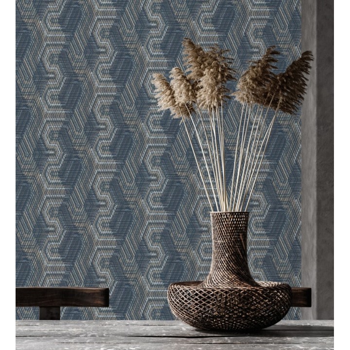 Papel pintado geométrico de tela africana - Maiba 682705