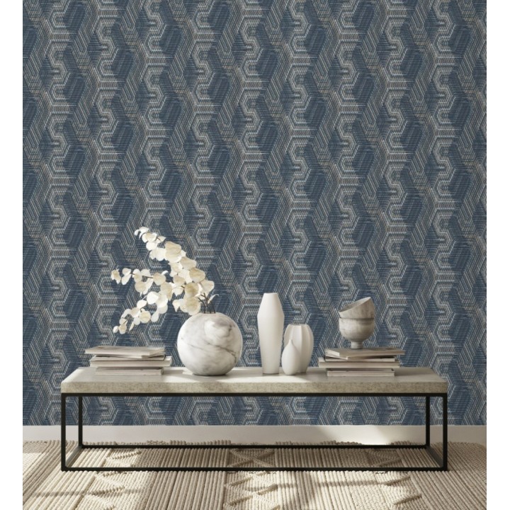 Papel pintado geométrico de tela africana - Maiba 682705