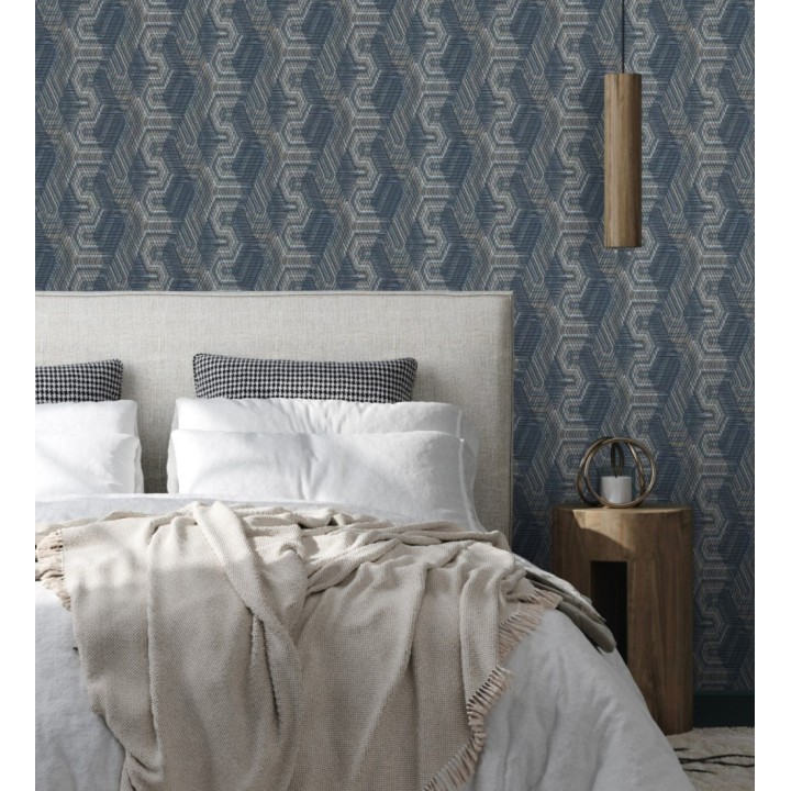 Papel pintado geométrico de tela africana - Maiba 682705